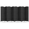 8-Panel Folding Room Divider with Hand-Woven Texture and Solid Wood Frame